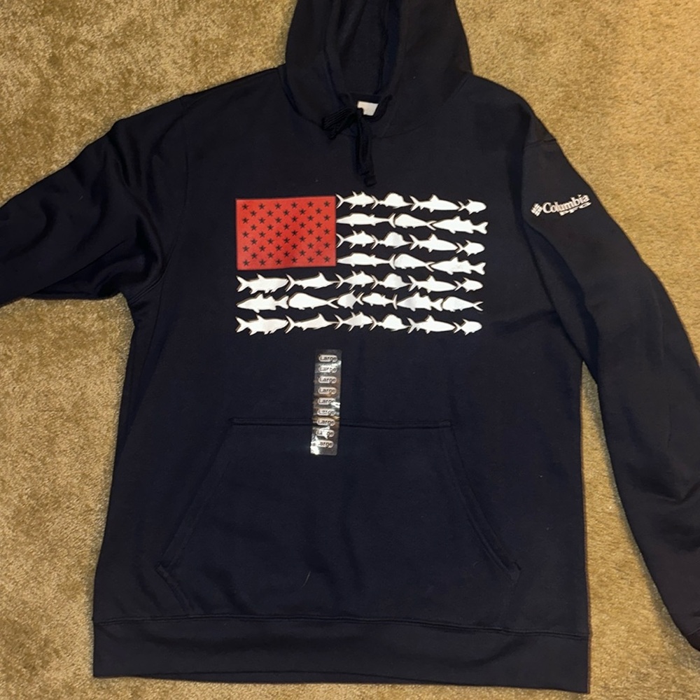 NWT American Flag Columbia Hoodie